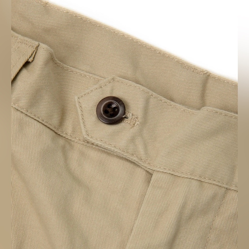 1930s IVY Style Double Pleated Chino Academia Trousers Khaki OLD MONEY UNISEX - Picture 14 of 15